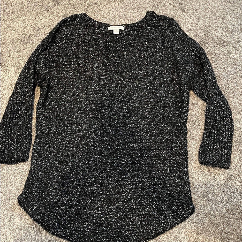 New York & company size XS Sparkle Knit Black Long Sleeve sweater